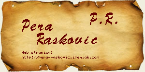 Pera Rašković vizit kartica
